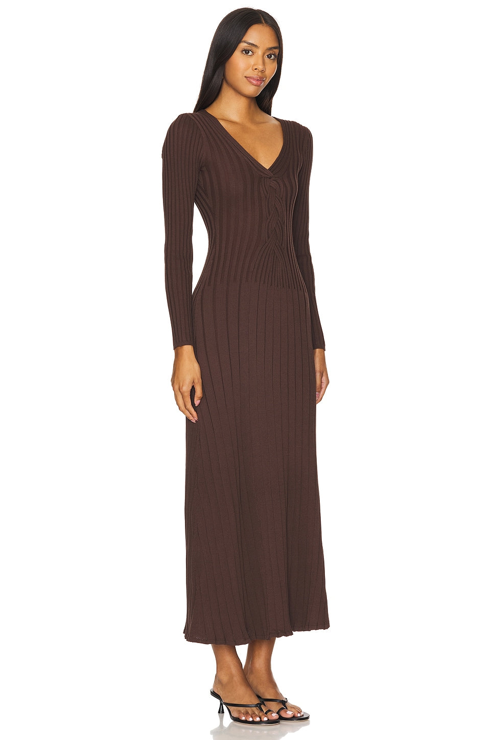 Laced Long Sleeve Midi Dress SOVERE