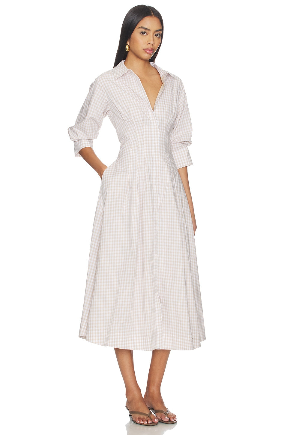 Jazz Pintuck Midi Dress SIMKHAI