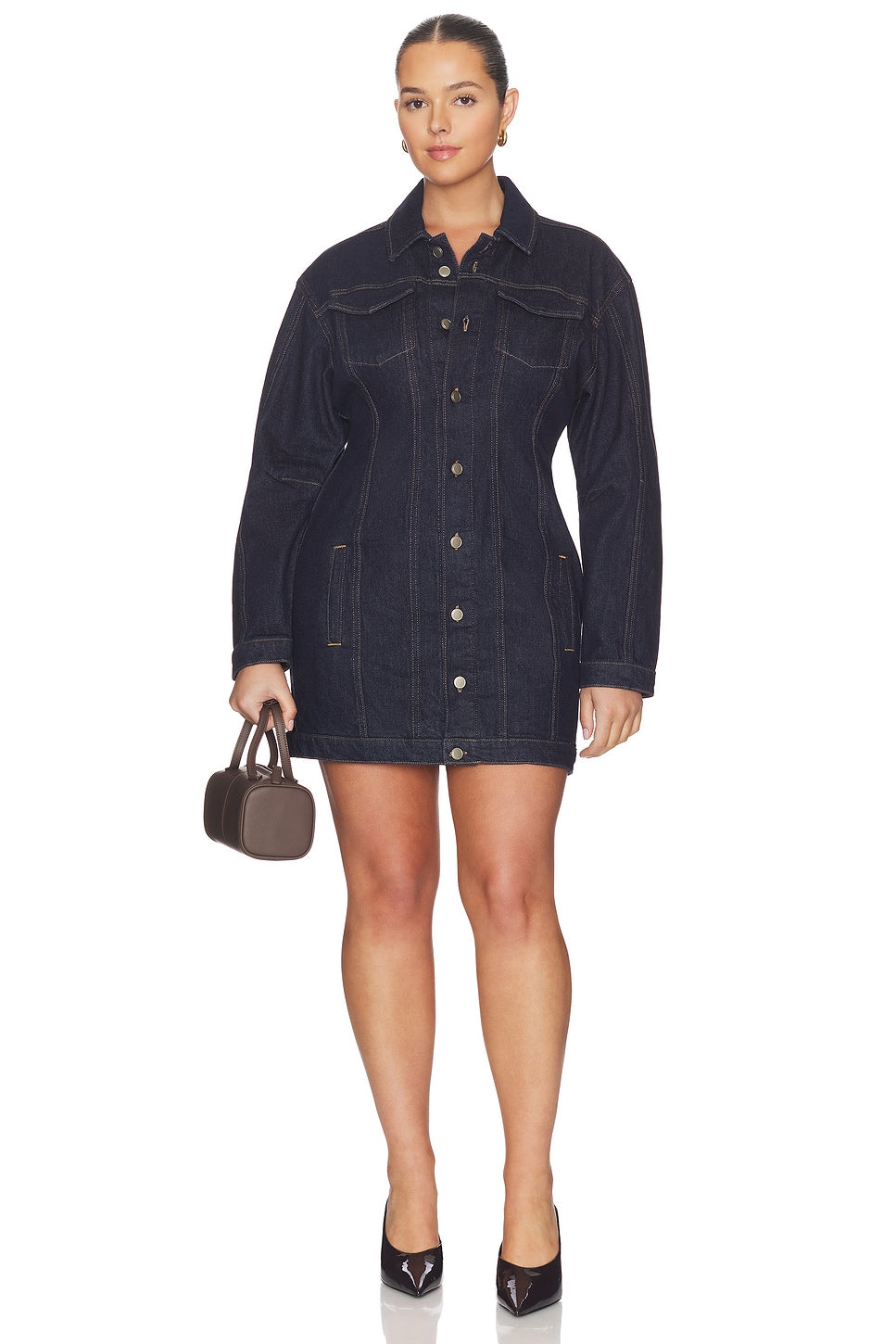 Barrel Long Sleeve Mini Dress Good American