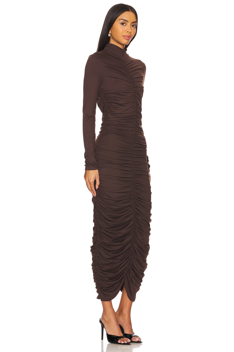 Mock Gathered Long Sleeve Dress Susana Monaco