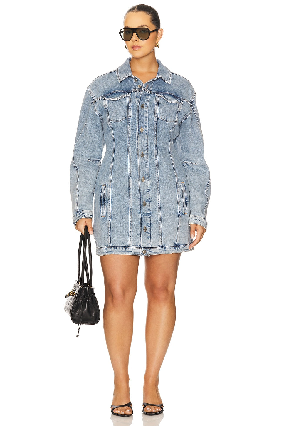 Barrel Long Sleeve Mini Dress Good American
