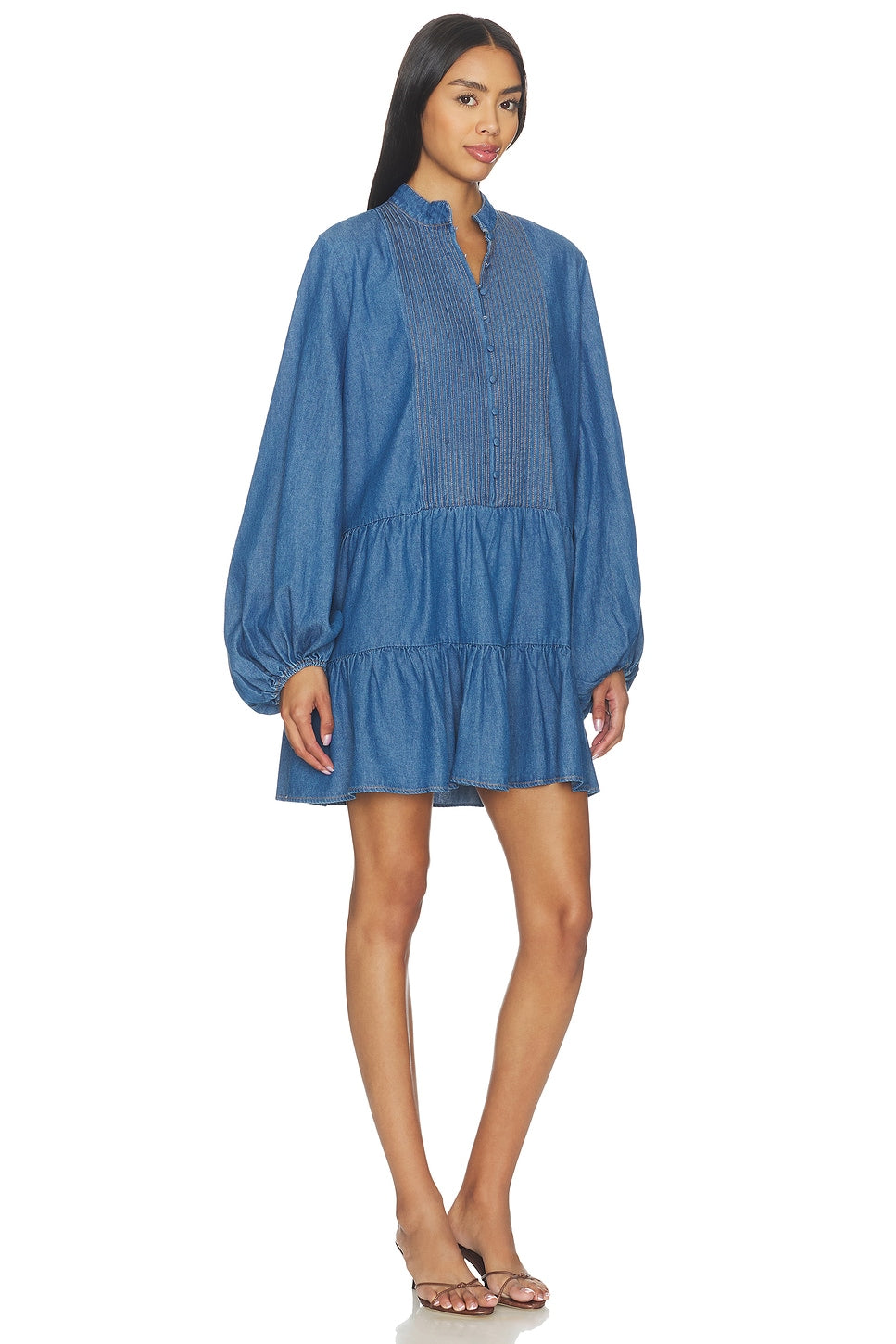 Antonia Chambray Mini Dress Bardot