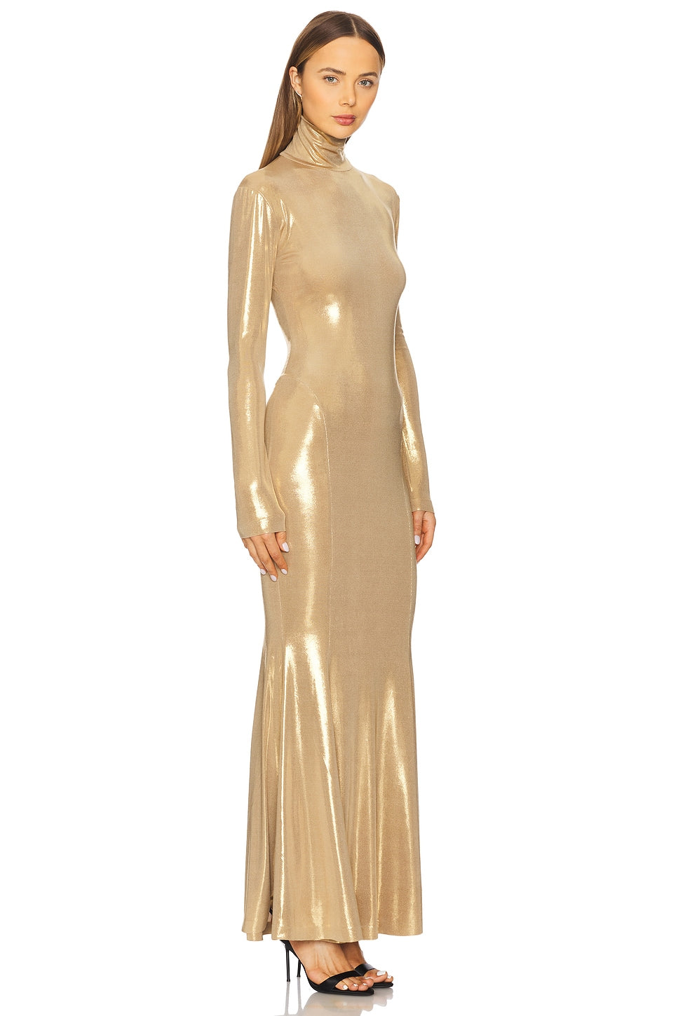 Long Sleeve Turtleneck Fishtail Gown Norma Kamali