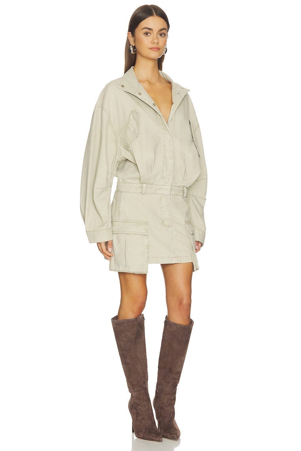 Drill Cargo Mini Dress Courtney Zheng