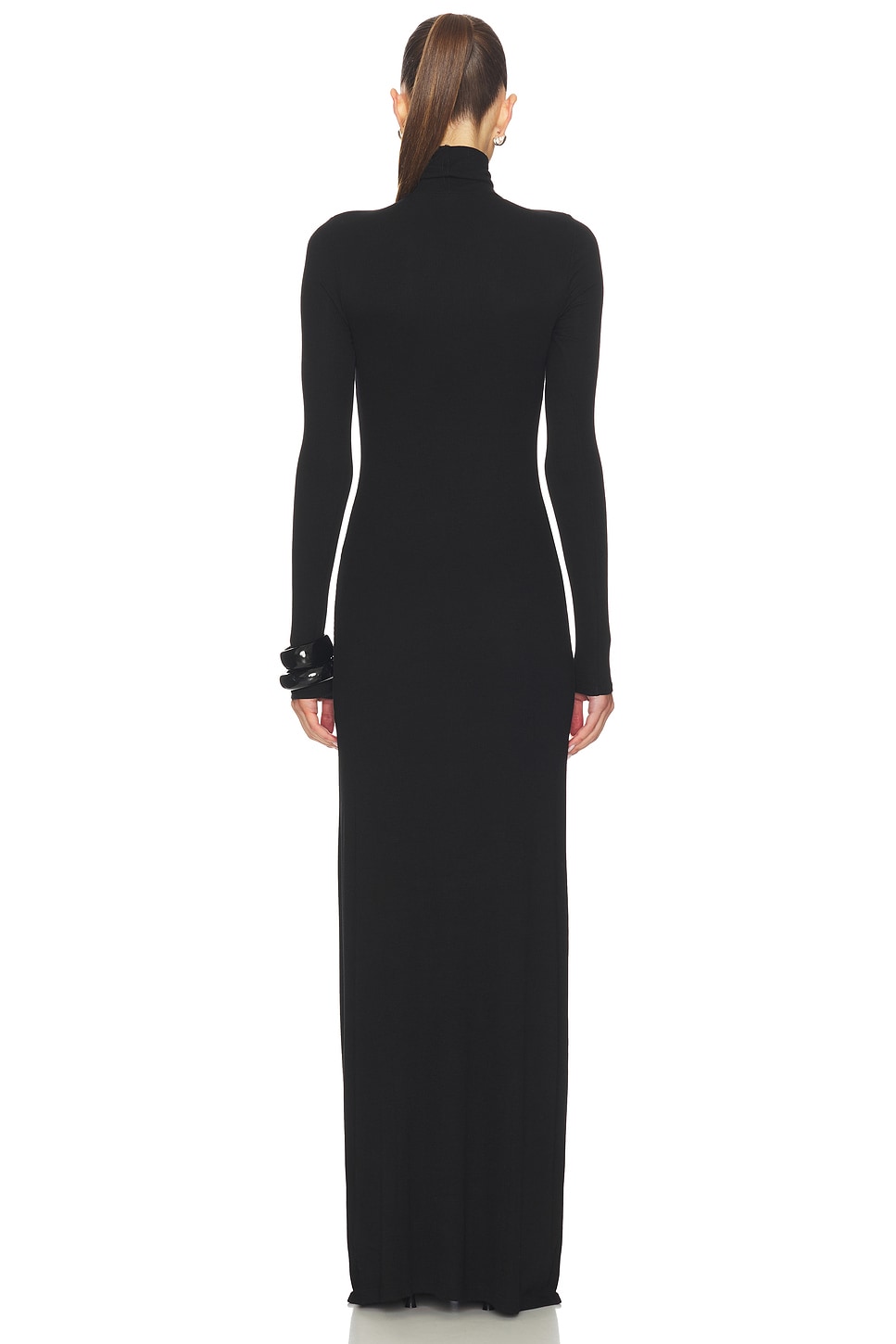 Silk Rib Fluid Turtleneck Dress Enza Costa
