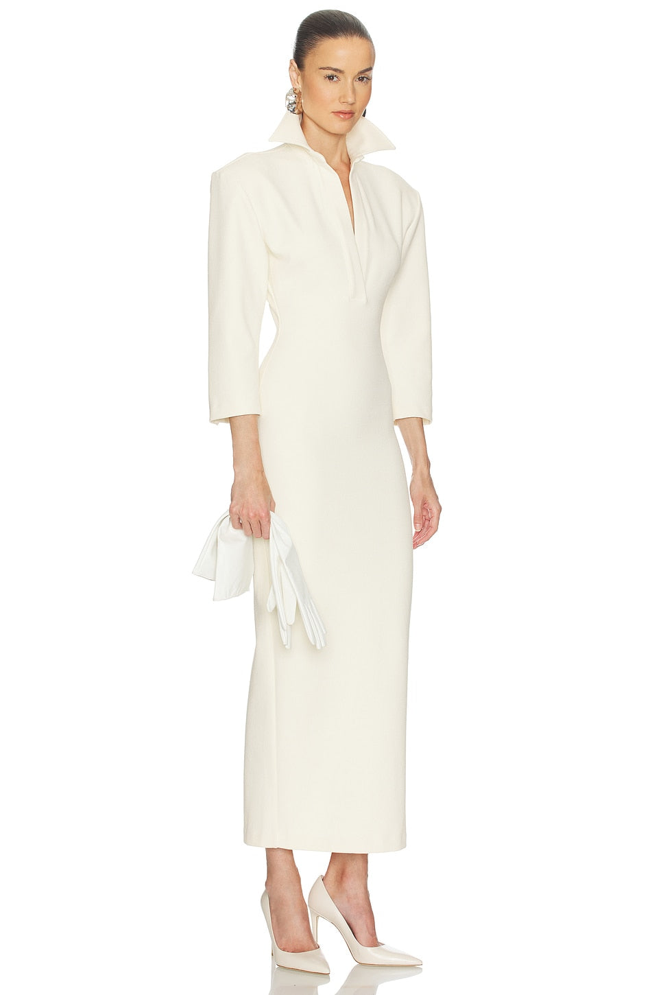 The Margaux Polo Dress in Thick Crepe Helsa