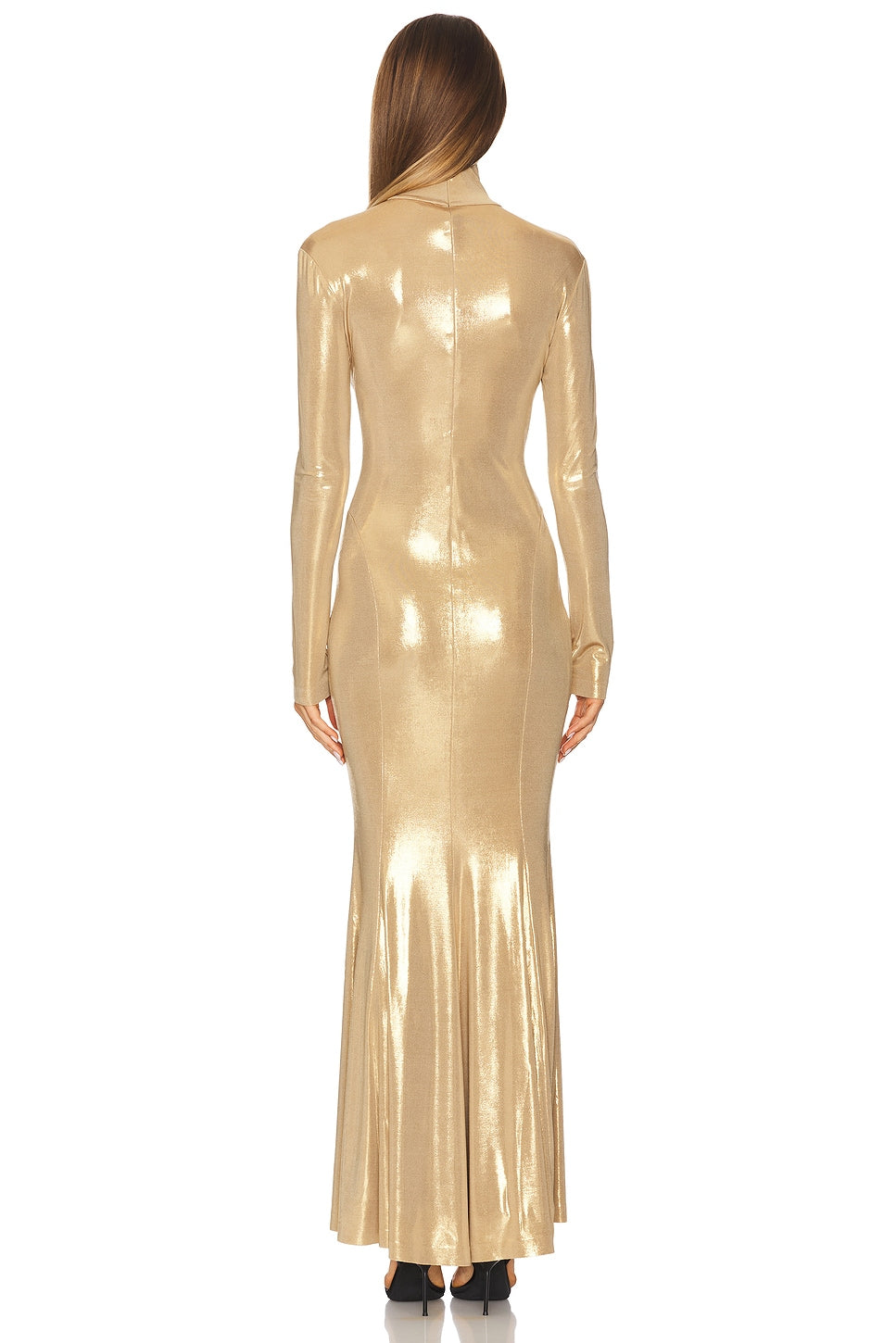 Long Sleeve Turtleneck Fishtail Gown Norma Kamali