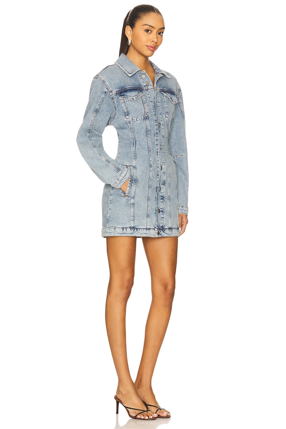 Barrel Long Sleeve Mini Dress Good American