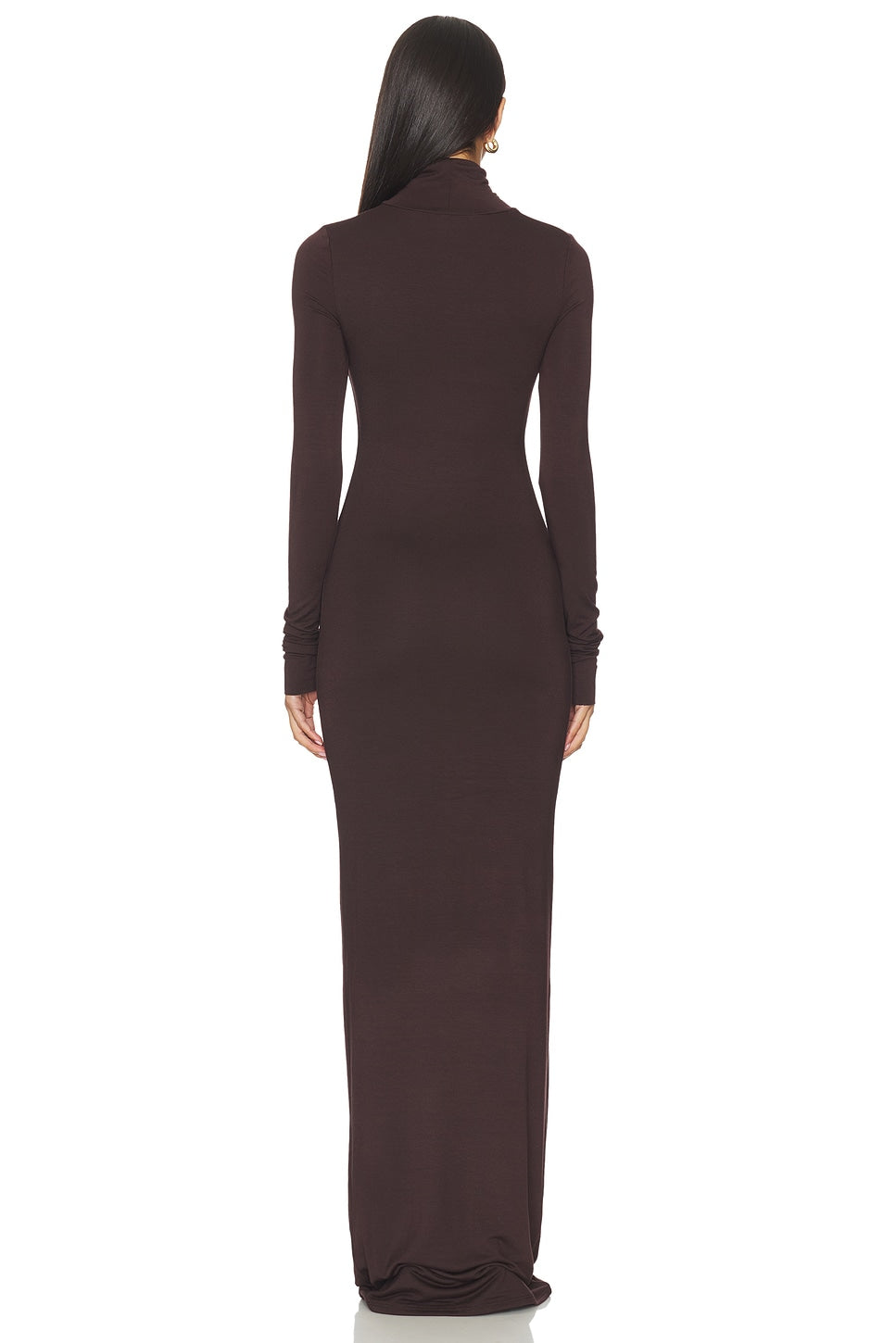 Long Sleeve Turtleneck Soft Jersey Maxi Dress Eterne
