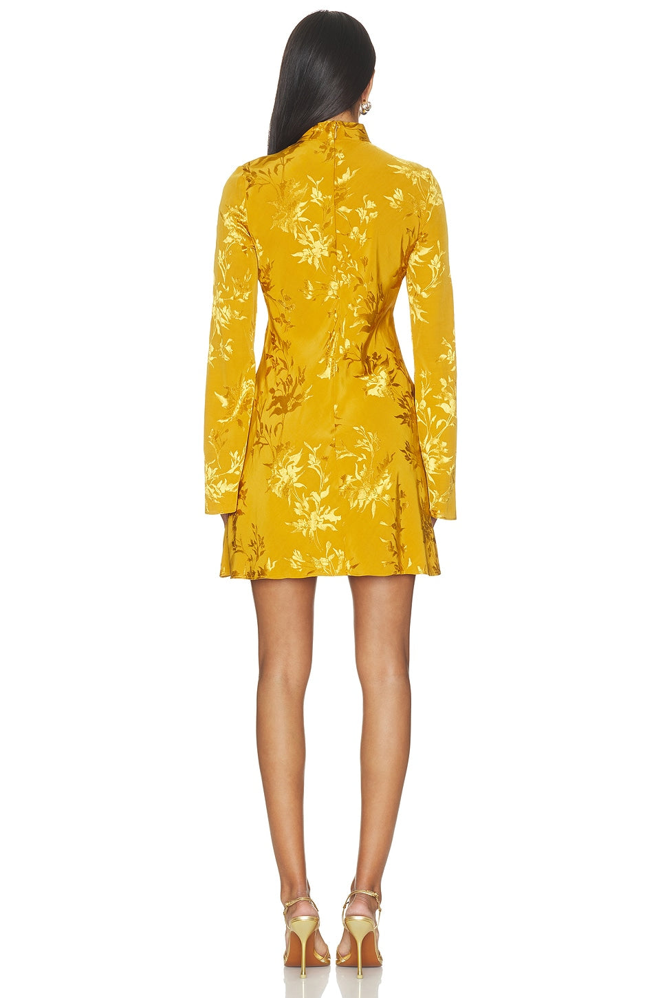 Biased Mini Dress With Mock Neck HEMANT AND NANDITA