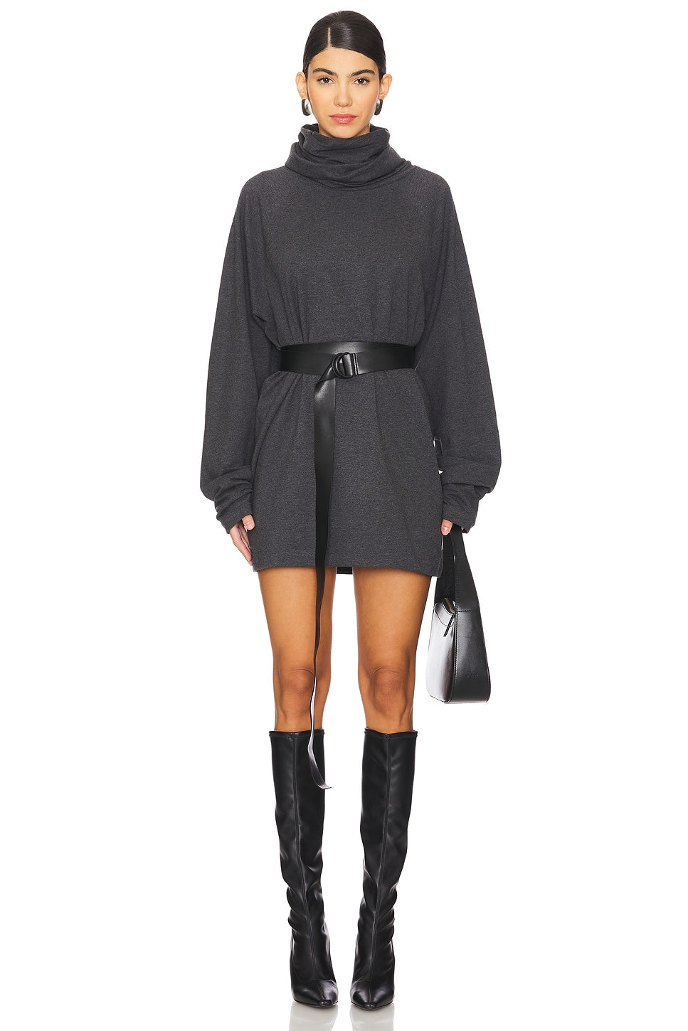 Oversized Raglan Sleeve Turtleneck Mini Dress Norma Kamali