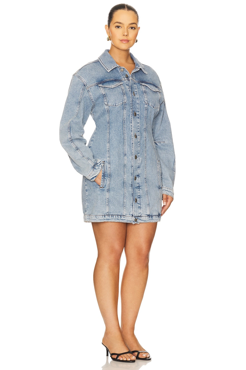 Barrel Long Sleeve Mini Dress Good American