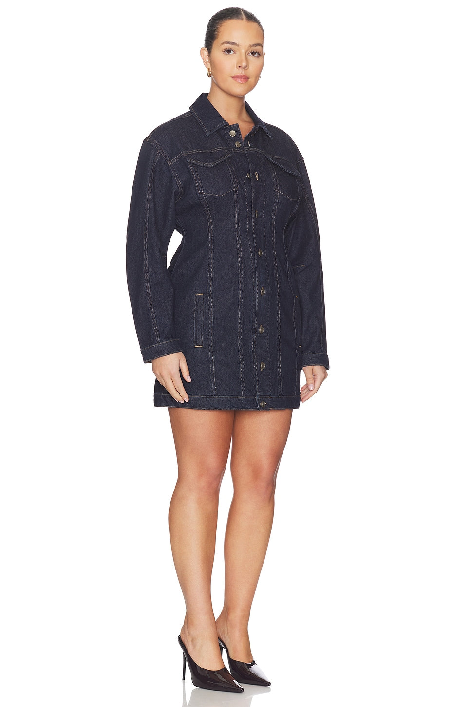 Barrel Long Sleeve Mini Dress Good American