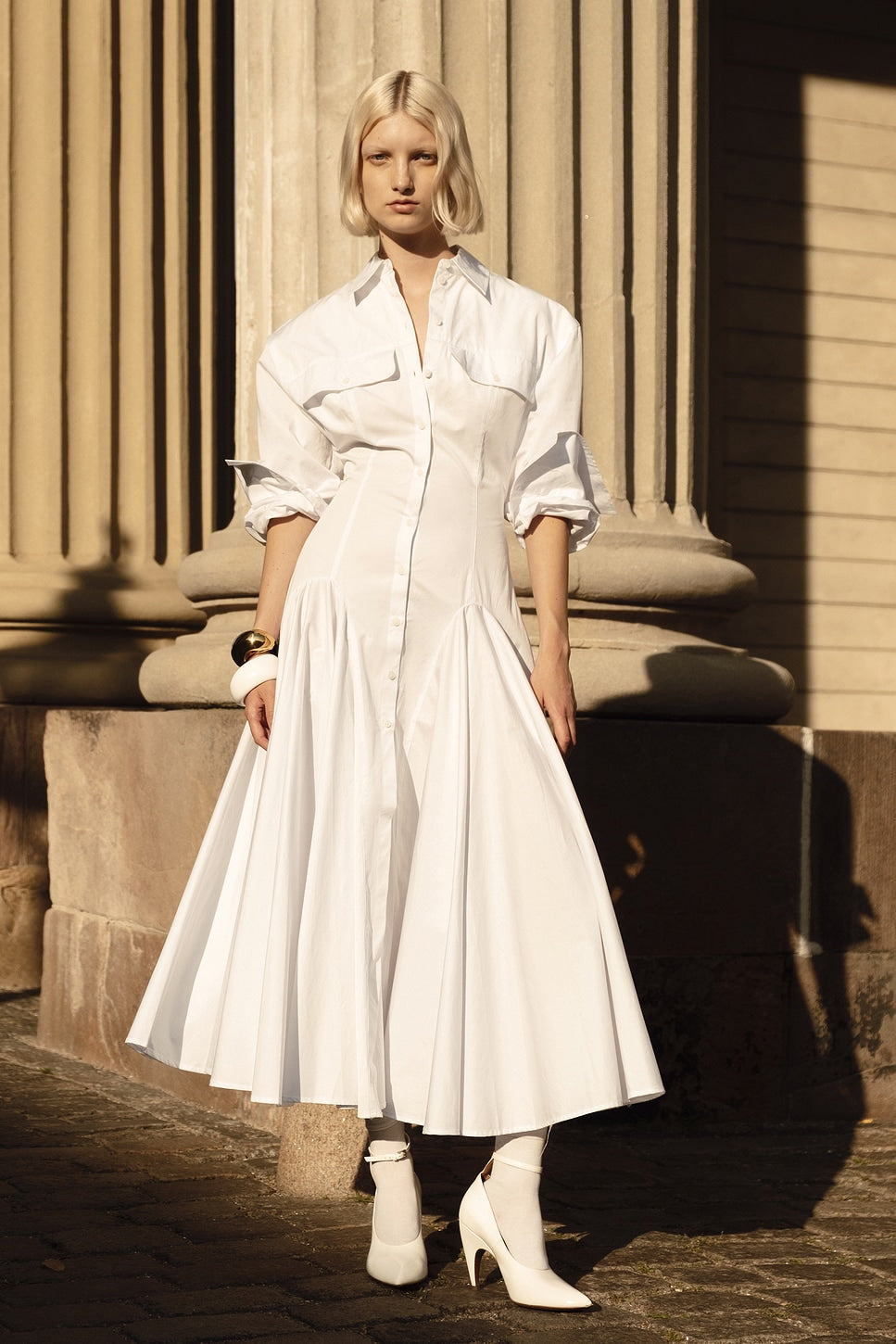Godet Shirt Dress Helsa