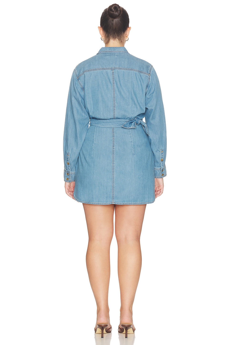 Denim Wrap Shirt Dress Good American